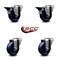 Service Caster 3.5'' Solid Poly Wheel Swivel Bolt Hole Caster Set with 2 Posi Lock Brakes, 4PK SCC-BH20S3514-SPUS-PLB-2-S-2 - alternate 2